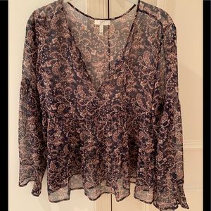 Joie Floral Silk Top - image 1